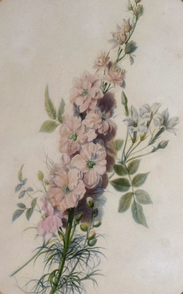 Pair of watercolours of flowers by Valentine Bartholomew 1799-1879 - Image 5