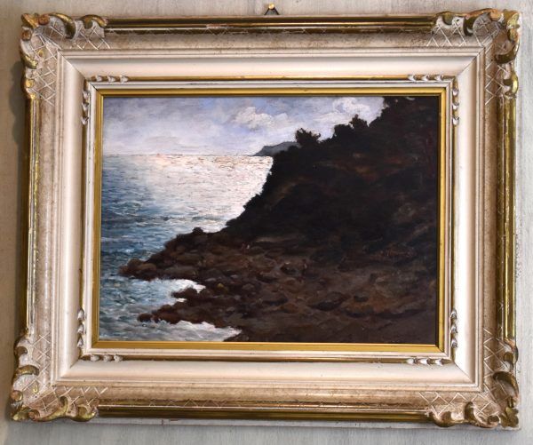 Coastal scene oil painting by G Bartoli - Image 2