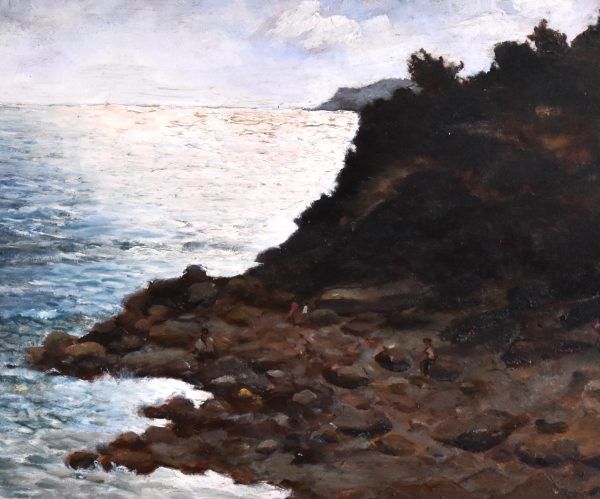 Coastal scene oil painting by G Bartoli - Image 5