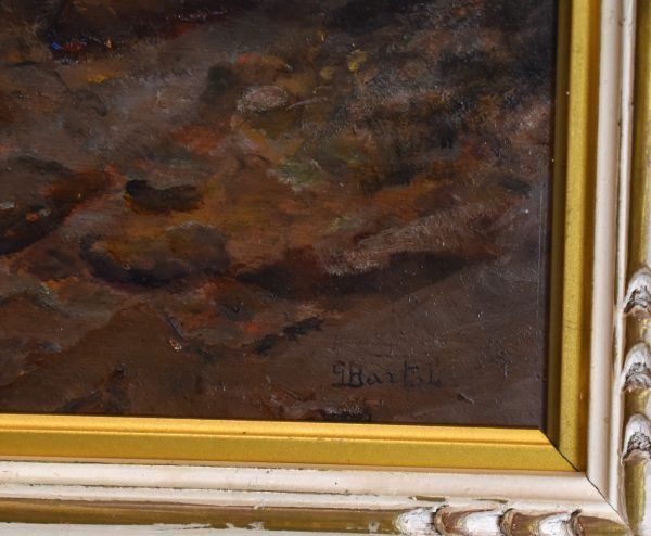 Coastal scene oil painting by G Bartoli - Image 4