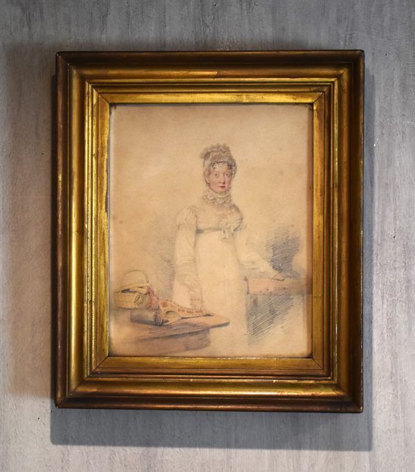 Regency watercolour portrait of a lady