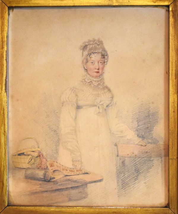 Regency watercolour portrait of a lady - Image 6