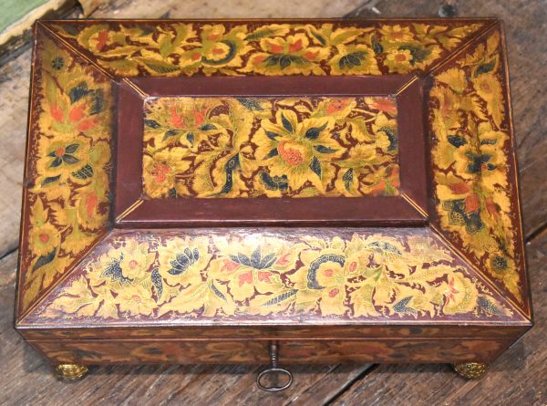 Regency painted penwork games box - Image 8