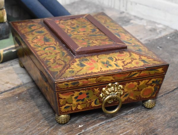 Regency painted penwork games box - Image 5