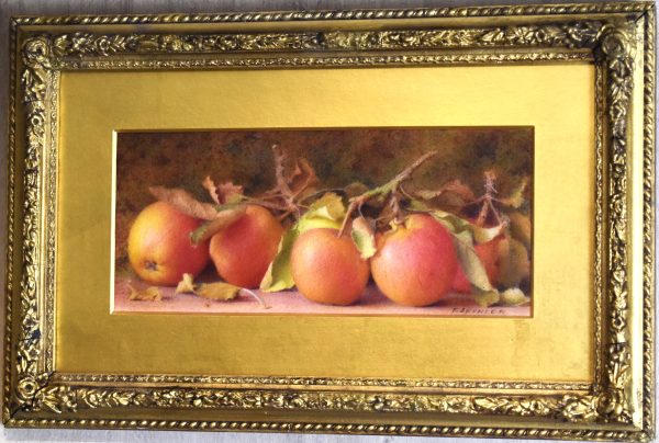 Still life watercolour of apples by Fred Spencer - Image 2