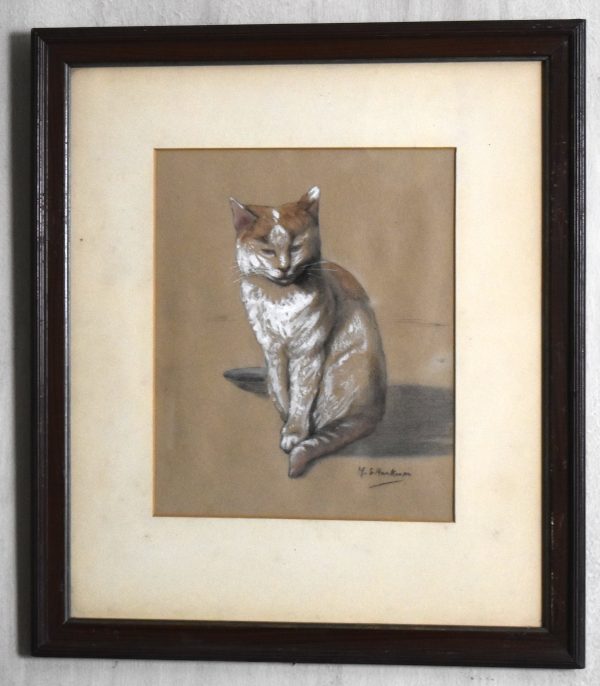 Watercolour of a cat by M.E.Hankinson - Image 2