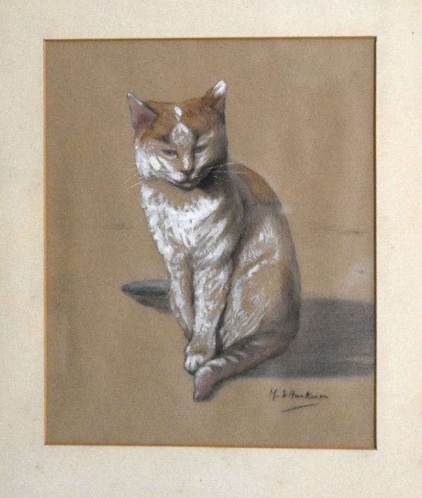 Watercolour of a cat by M.E.Hankinson - Image 5