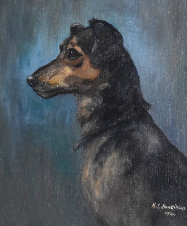 Oil painting of a dog by M.E.Hankinson - Image 4