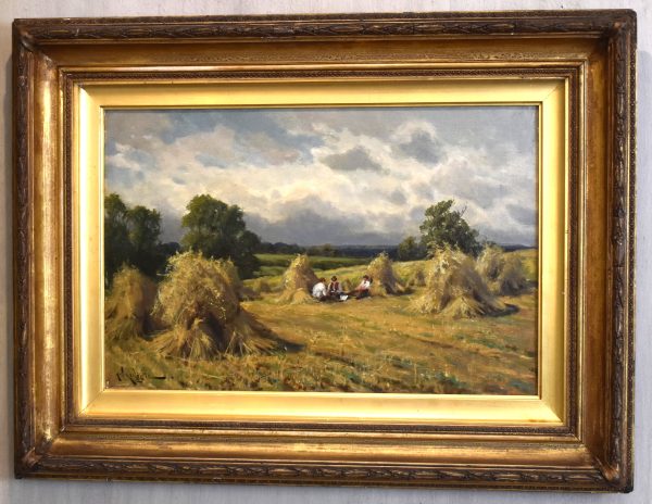 Harvest scene oil painting by Arthur Walker Redgate - Image 2