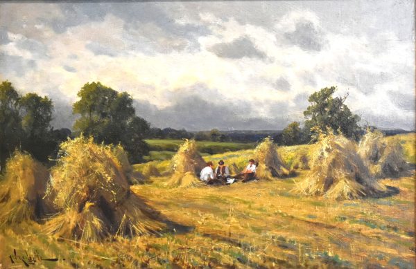 Harvest scene oil painting by Arthur Walker Redgate - Image 6