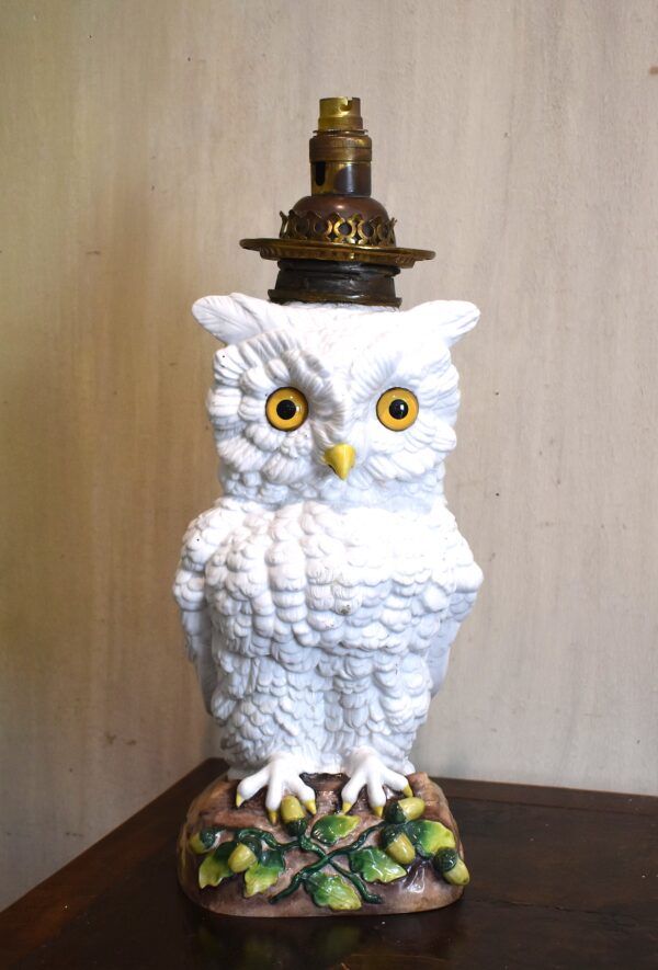 Large Ernst Bohne porcelain owl lamp base