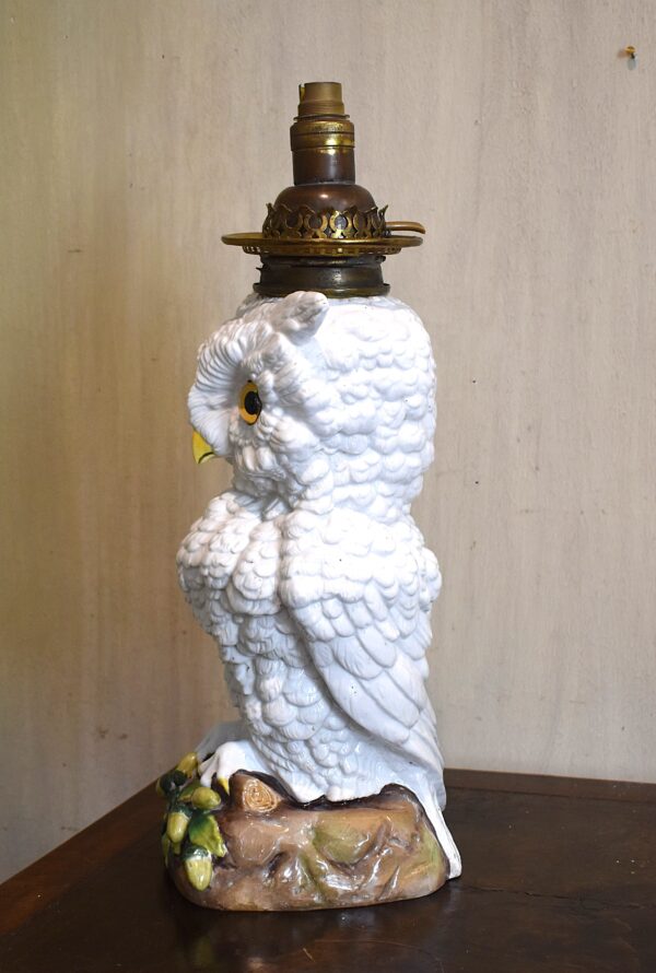 Large Ernst Bohne porcelain owl lamp base - Image 2