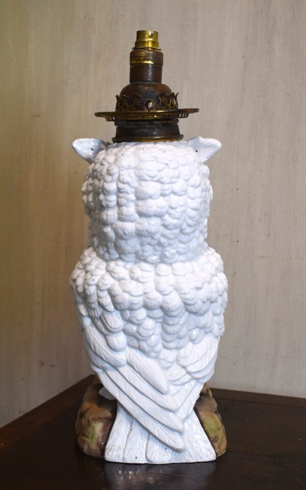 Large Ernst Bohne porcelain owl lamp base - Image 7