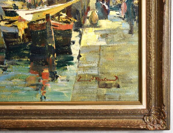 Large Venetian scene oil painting - Image 3