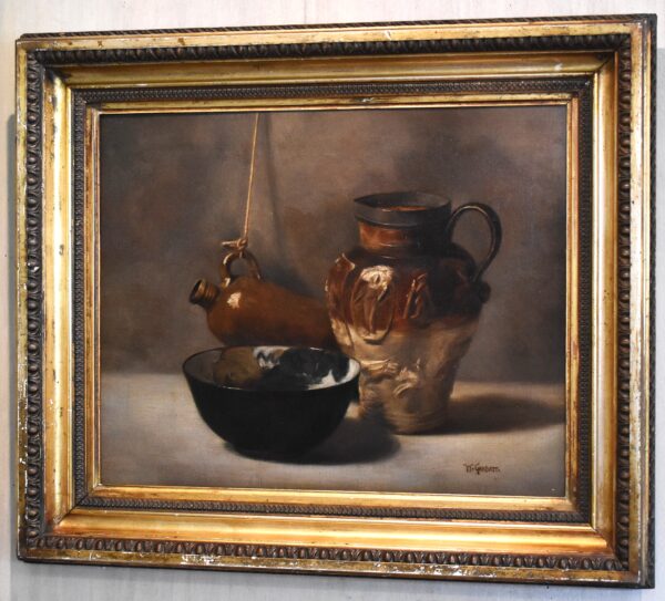 Still life oil painting of ceramics - Image 2