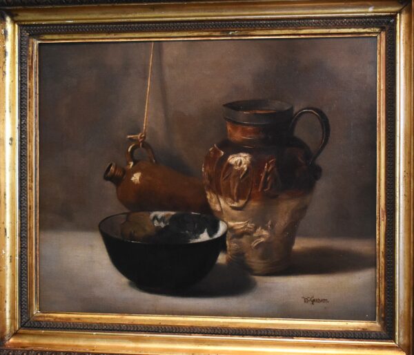 Still life oil painting of ceramics - Image 6