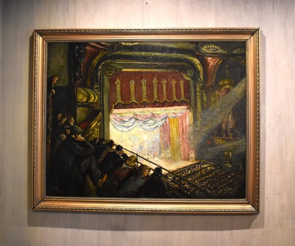 Large oil painting of a theatre by Henry Ball 1894-1966