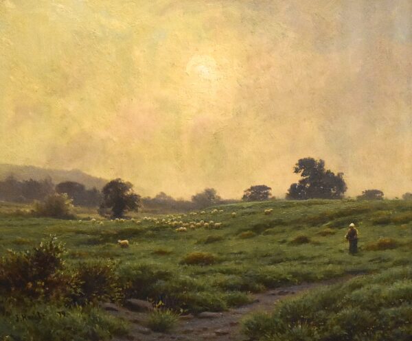 Morning Mists, oil painting by Joseph Knight 1837-1909 - Image 7