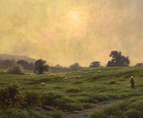 Morning Mists, oil painting by Joseph Knight 1837-1909 - Image 6