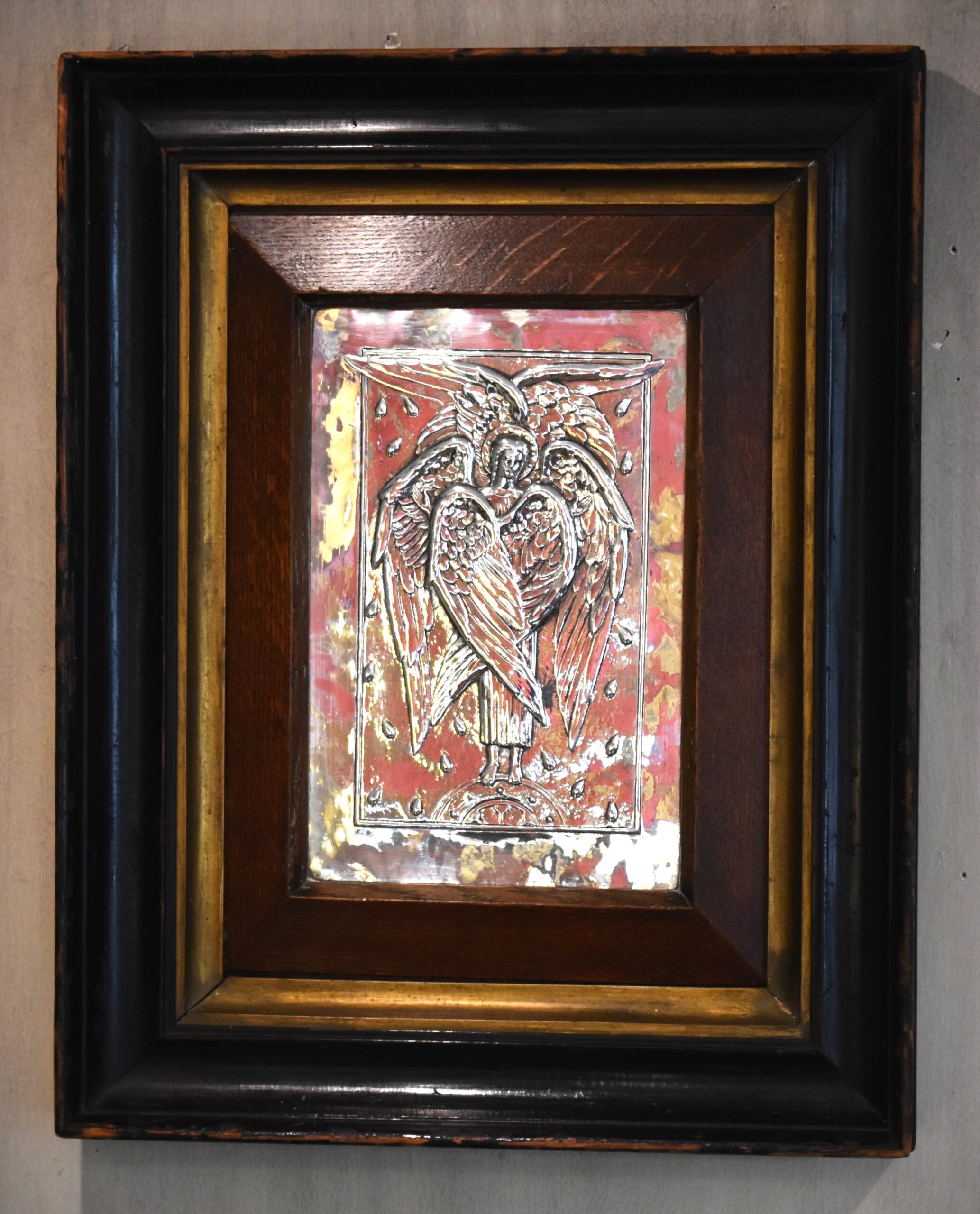 Arts and Crafts silver angel relief - Image 2