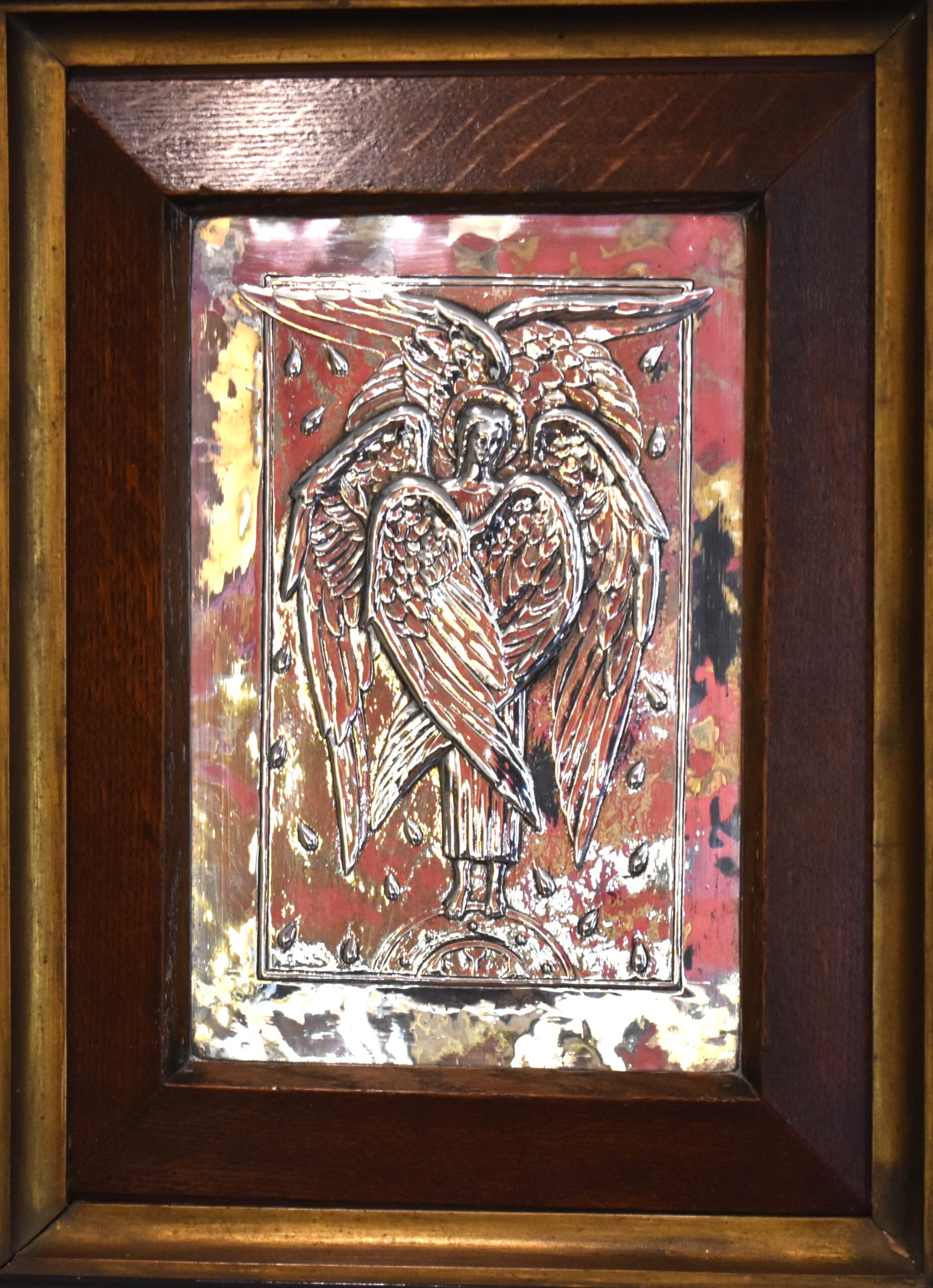 Arts and Crafts silver angel relief - Image 6