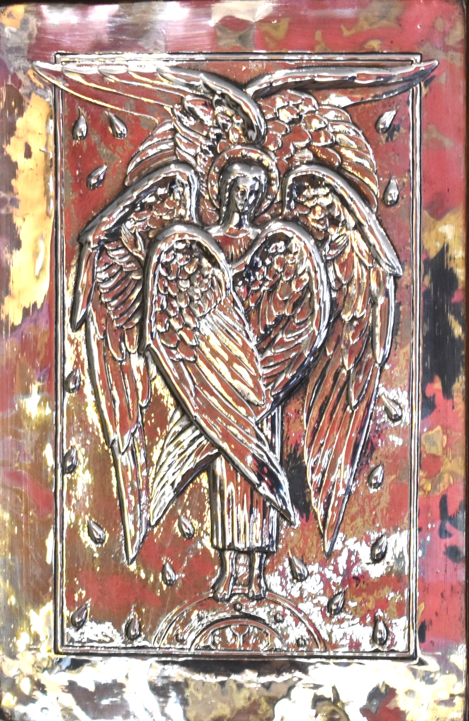 Arts and Crafts silver angel relief - Image 5