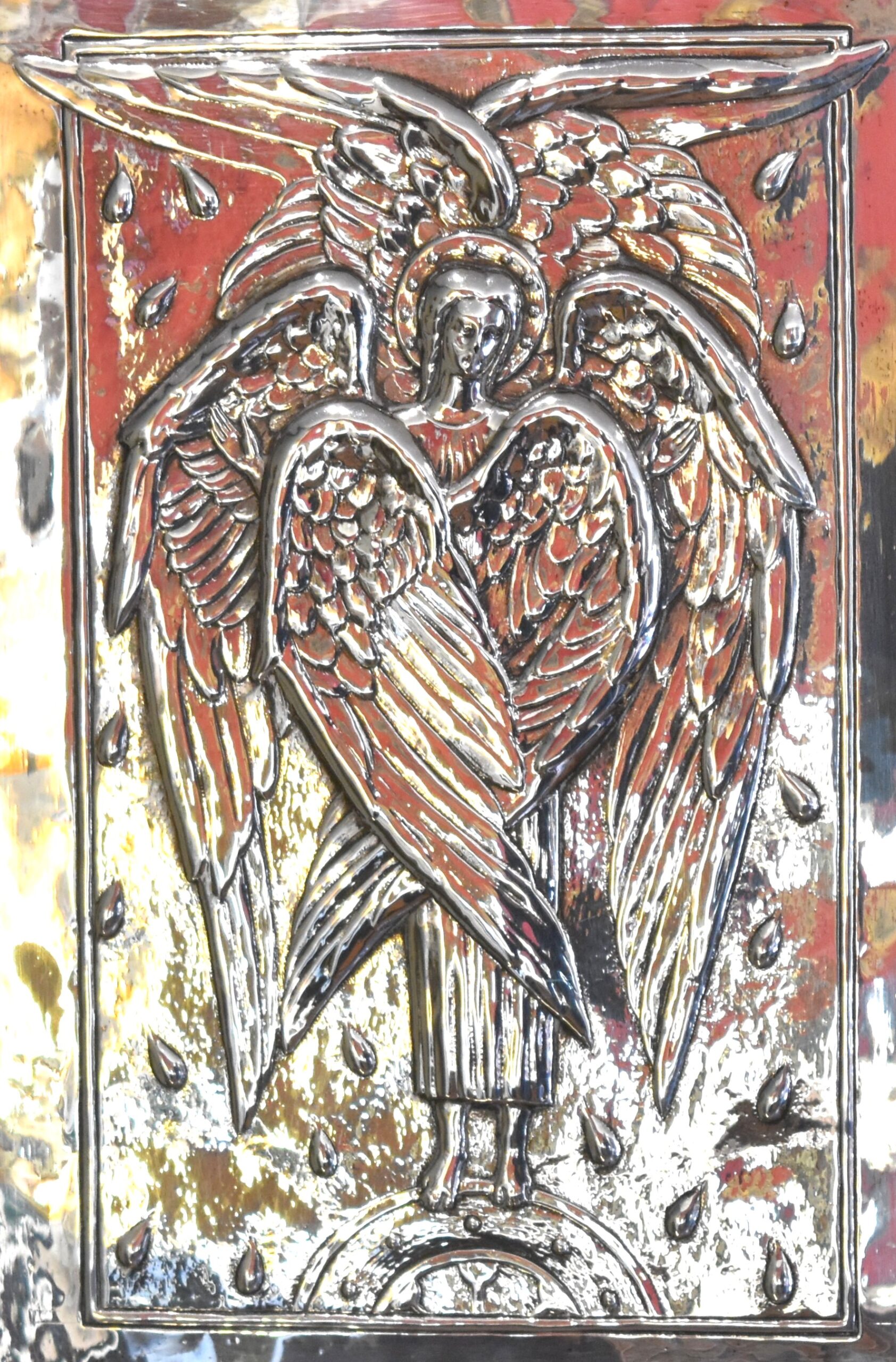 Arts and Crafts silver angel relief - Image 4