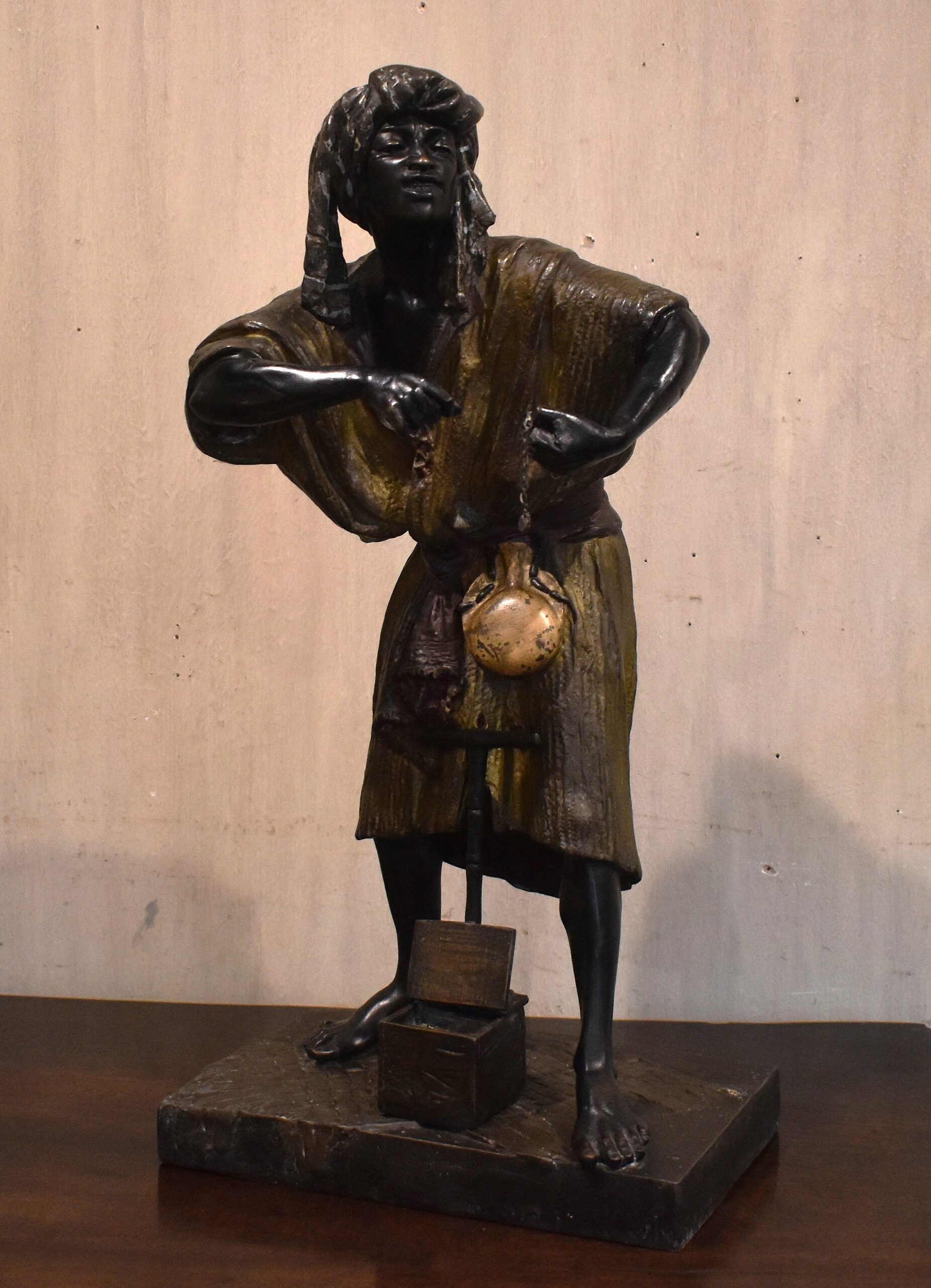 Bronze of an Arab merchant by Arthur Waagen