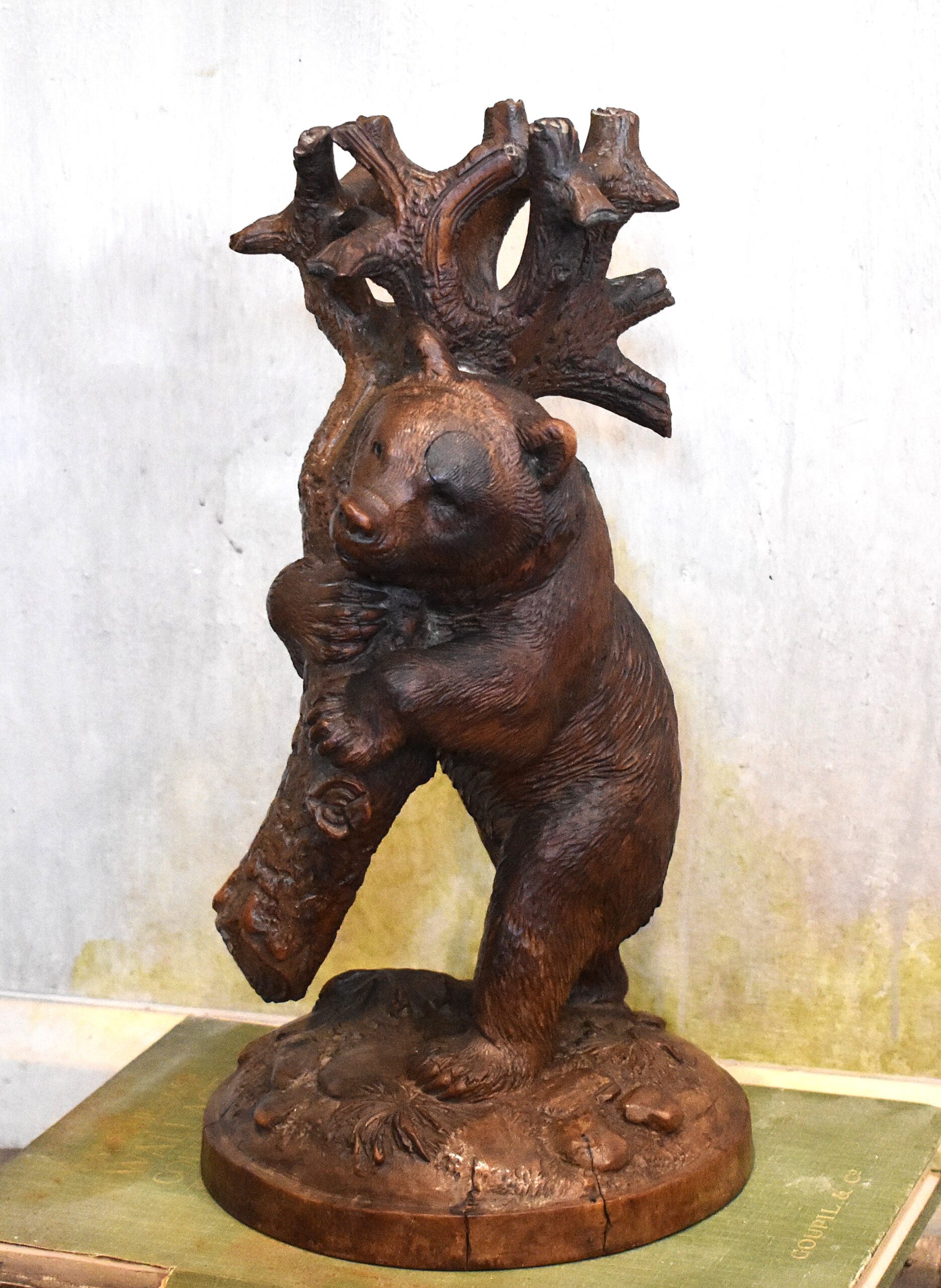 Black Forest carved wood bear