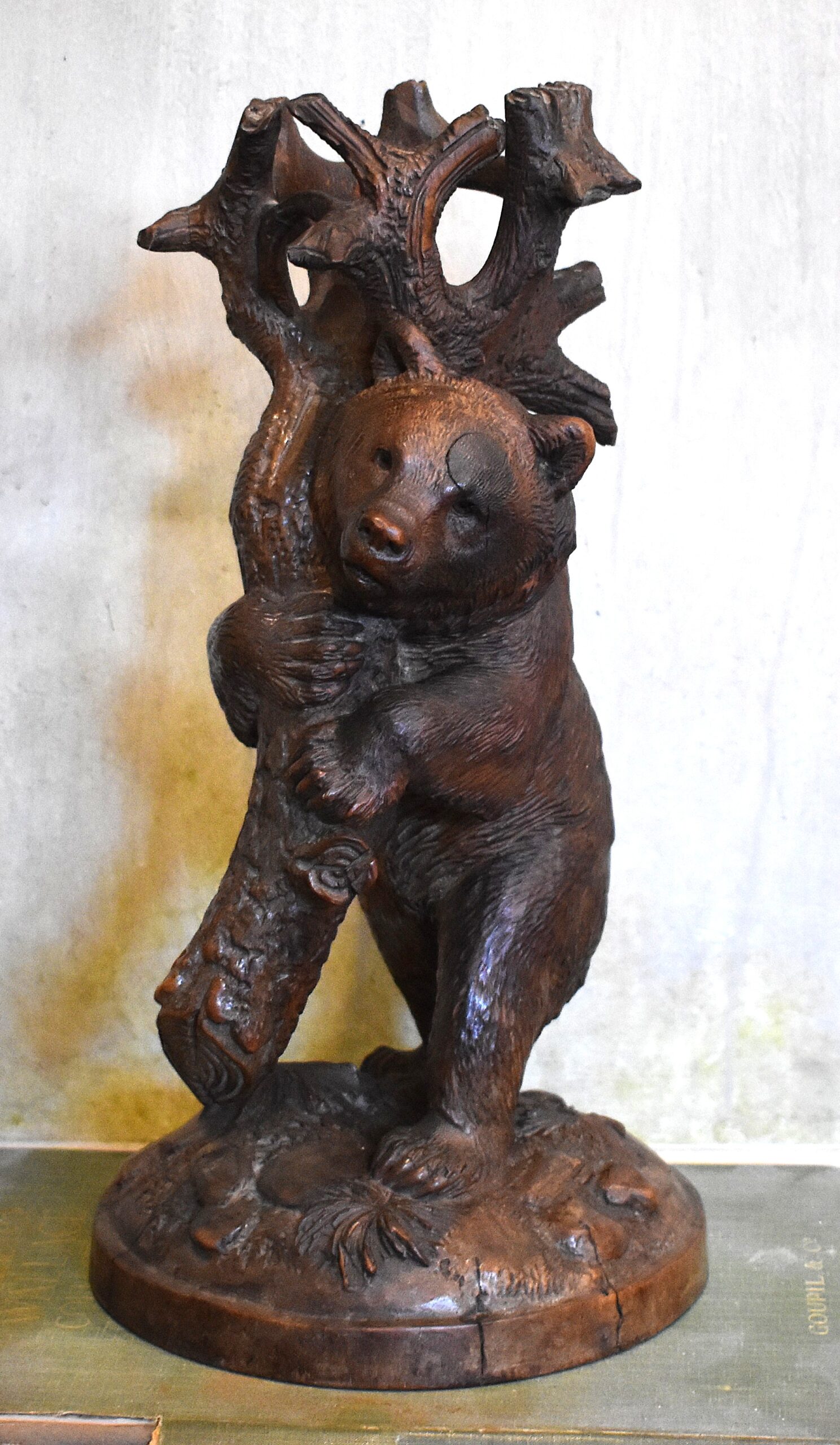 Black Forest carved wood bear - Image 2