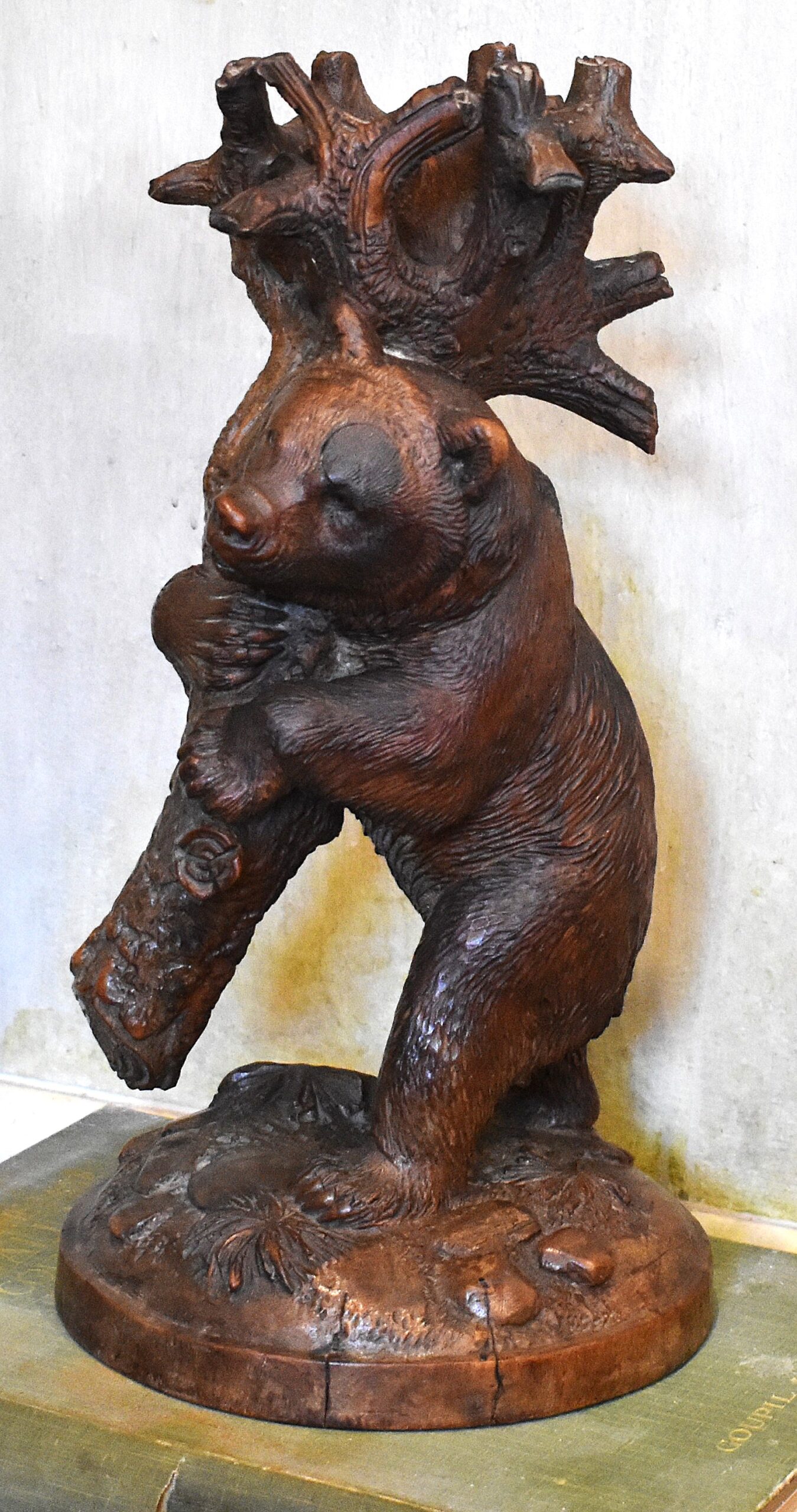 Black Forest carved wood bear - Image 7