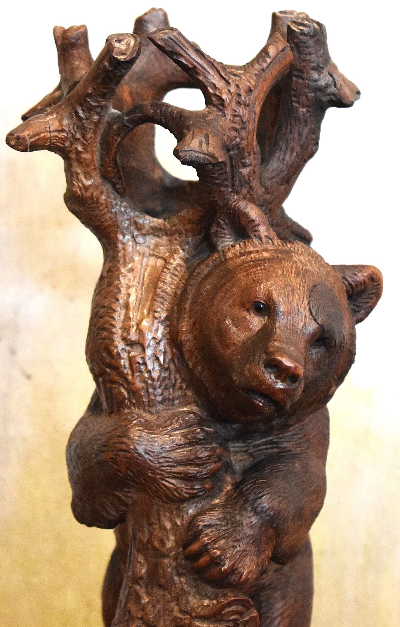 Black Forest carved wood bear - Image 3