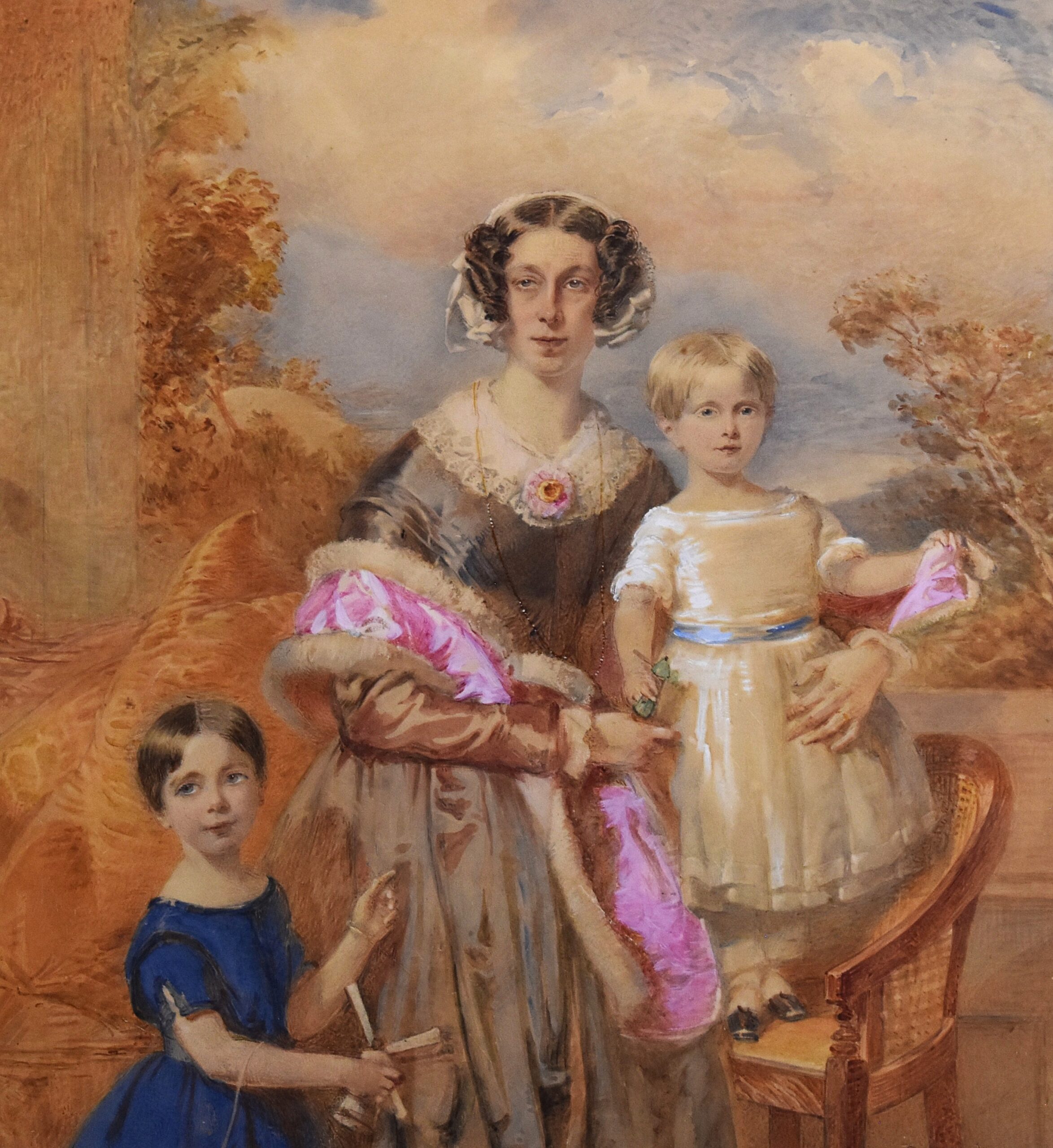 Family portrait watercolour by Frederick Tatham - Image 6