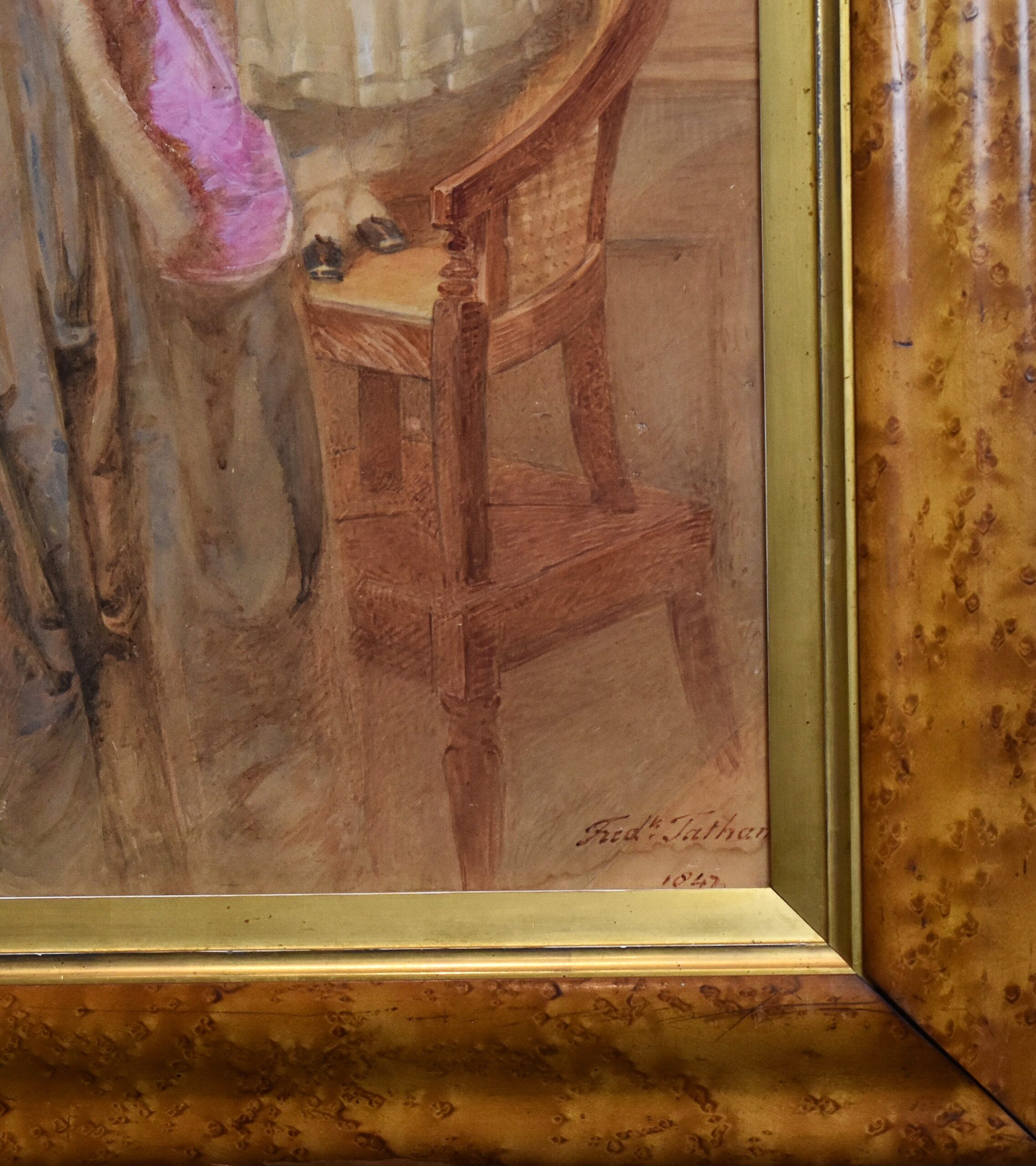 Family portrait watercolour by Frederick Tatham - Image 4