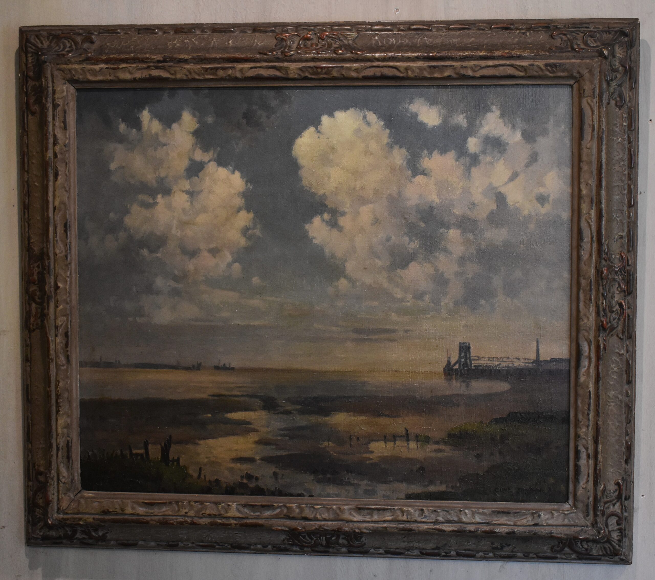 Coastal landscape oil painting by Clive Browne 1901-1990 - Image 2