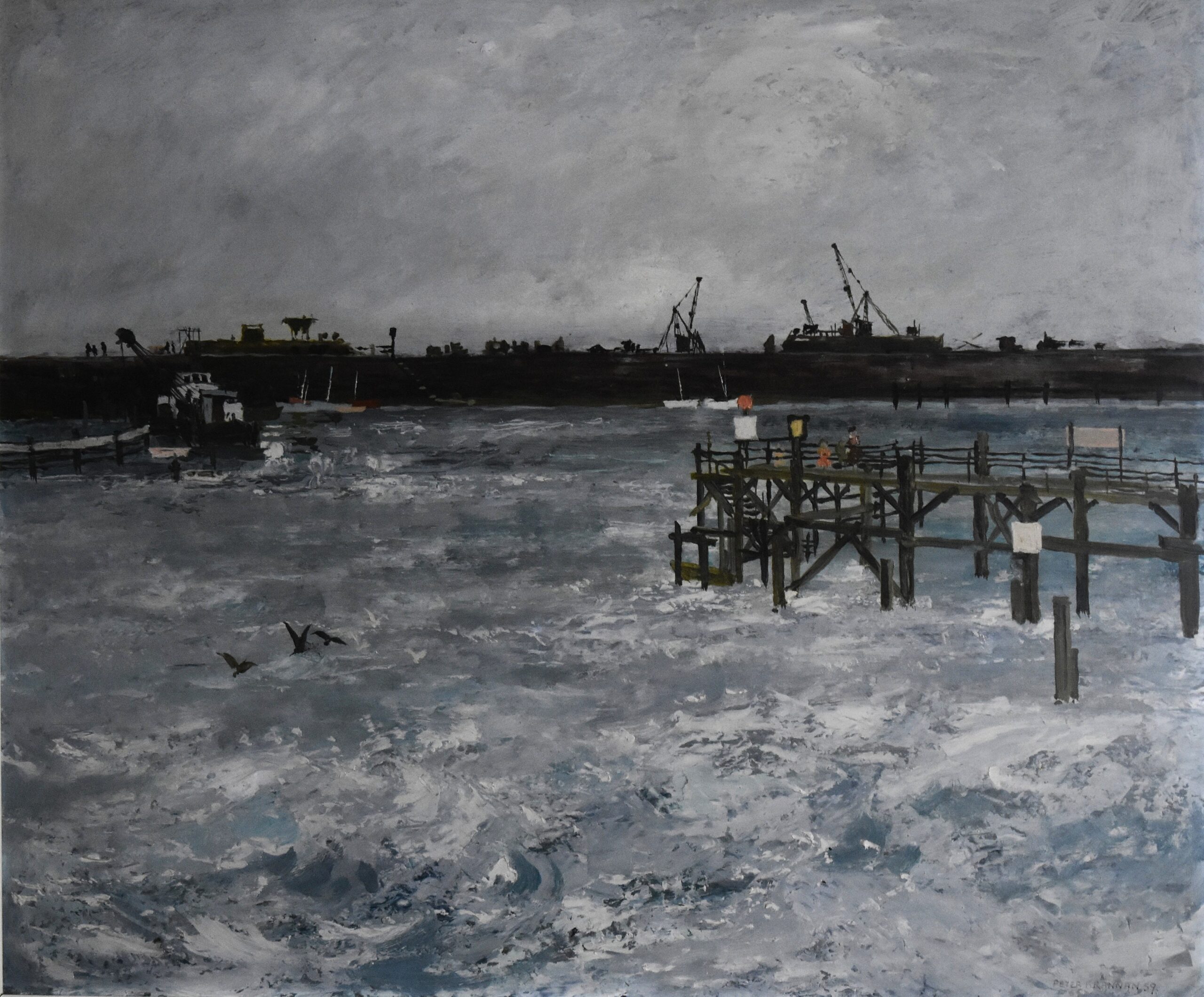 Coastal landscape oil painting by Peter Brannan 1926-1994 - Image 4